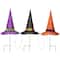 23" Multicolor LED Witch Hat Halloween Garden Stakes